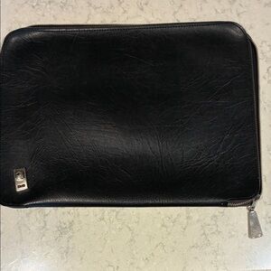 Cheney of London Black Leather Document/Small Laptop Case.